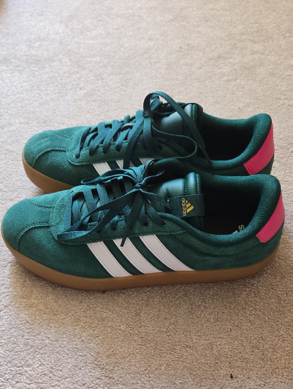 Adidas VL Court 3.0 Shoes Green & Magenta JP7538 W 10.5/ M 9.5